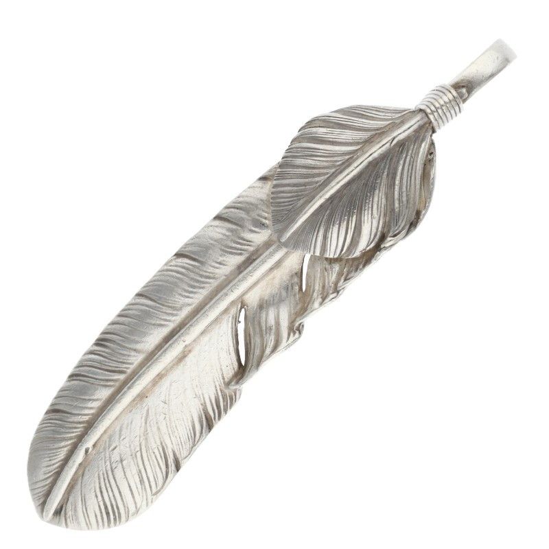 ゴローズ 上銀特大フェザー左向き シルバーネックレストップ メンズ 特大