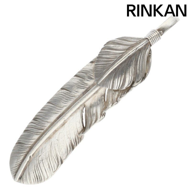 ゴローズ 上銀特大フェザー左向き シルバーネックレストップ メンズ 特大