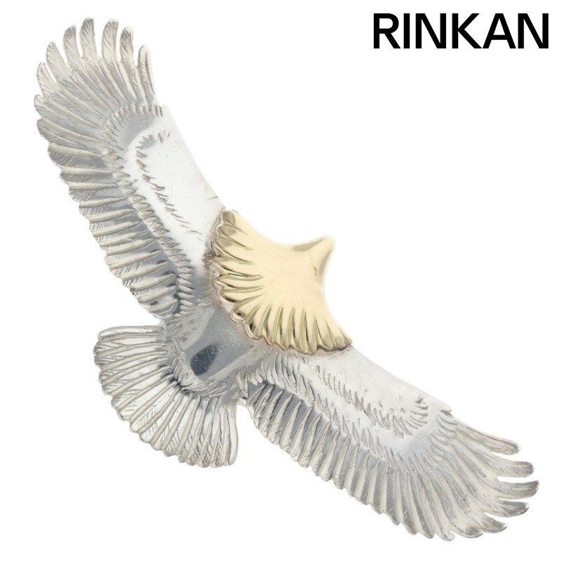 タディアンドキング 中イーグル頭金 K18シルバーネックレストップ メンズ 中