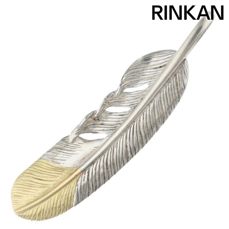 タディアンドキング SVフェザー剣先K18 LL 特大フェザー 左向きネックレストップ メンズ LL