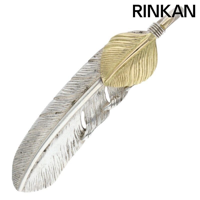 タディアンドキング ハートK18フェザー 特大 右向きネックレストップ メンズ LL