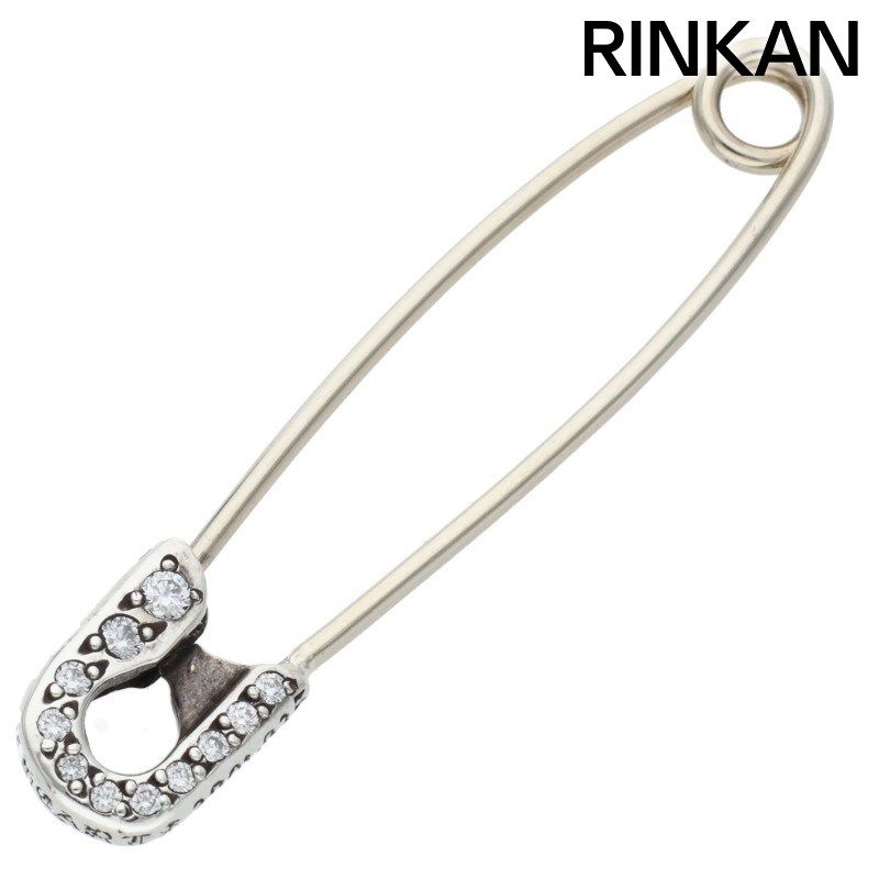 クロムハーツ SAFETY PIN S P DMND PAVEダイヤ シルバーネックレストップ メンズ
