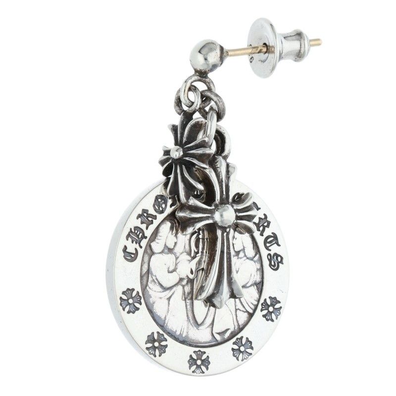 クロムハーツ ER ANGEL MEDAL シルバードロップピアス メンズ