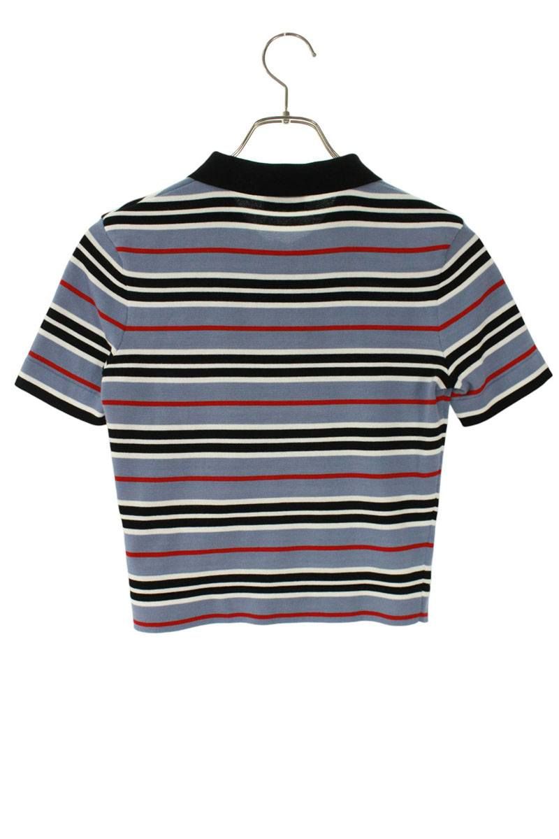 セリーヌ 25SS RY0BY886Z.GAN5 クロップド ボーダー半袖ポロシャツ レディース XS GINKGOPHARMACY_COM