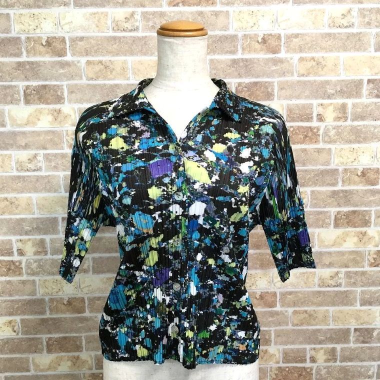 み PLEATS PLEASE 3 半袖 シャツ トップス イッセイミヤケ 485