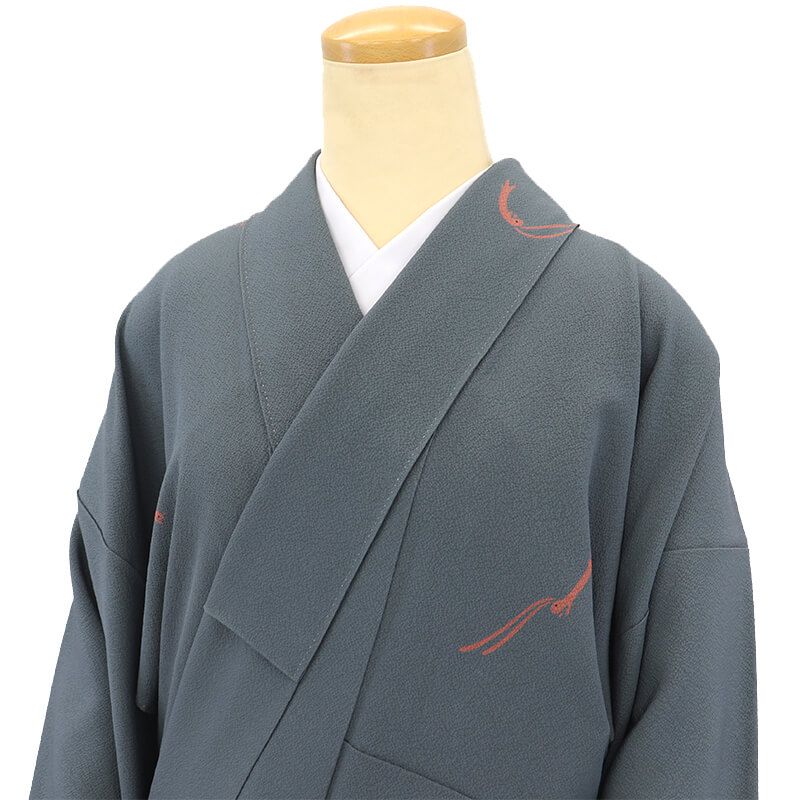 ジュサブロー 小紋 小紋着物 袷 レディース 正絹 グレー 一つ紋 うさぎ 作家物 小粋 身丈162.5 cm 裄丈65 セミフォーマル 街歩き M～Lサイズ相当