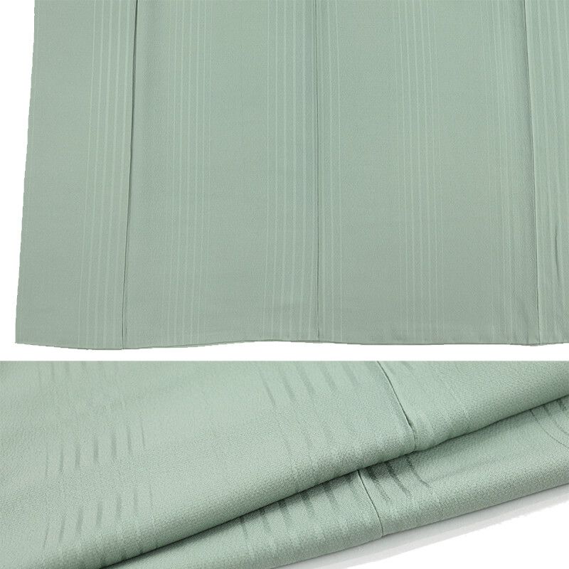 色無地 無地着物 袷 レディース 正絹 薄緑 紋なし 無地 身丈163 5 cm 裄丈68 お稽古 気軽なお茶会 M～Lサイズ相当 ゆったりサイズ