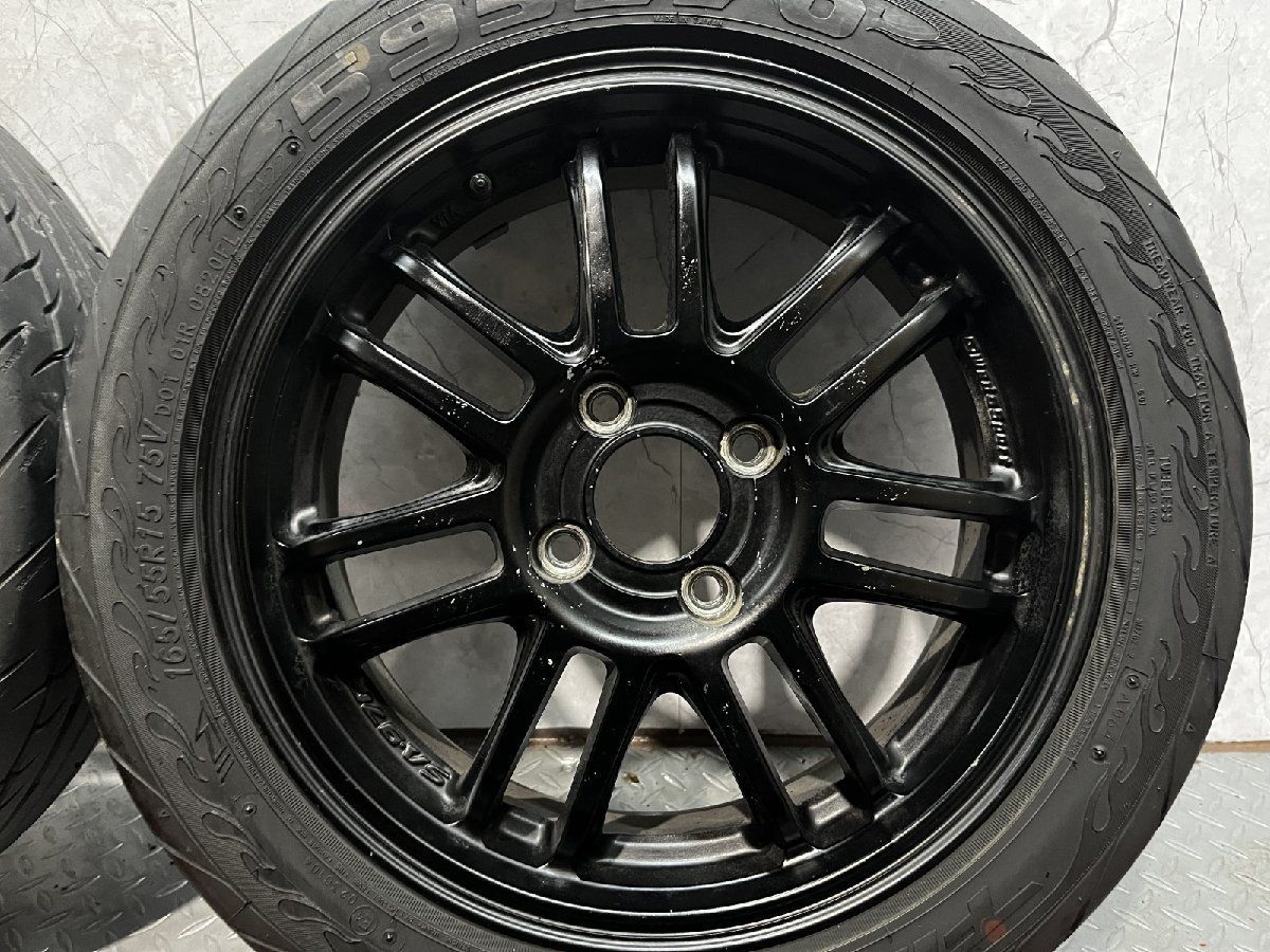 走行短め 165 55 R 15 夏タイヤ Weds Sports SA 97 F ウェッズ スポーツ 15インチ 45 ブラック 22年製 MTB 901