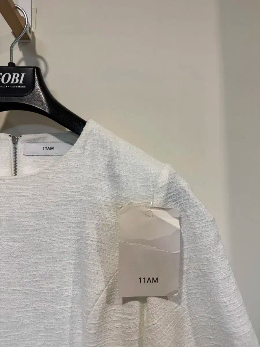  11 am ツイード ONE PIECE 長袖 七分袖 ひざ丈ワンピース