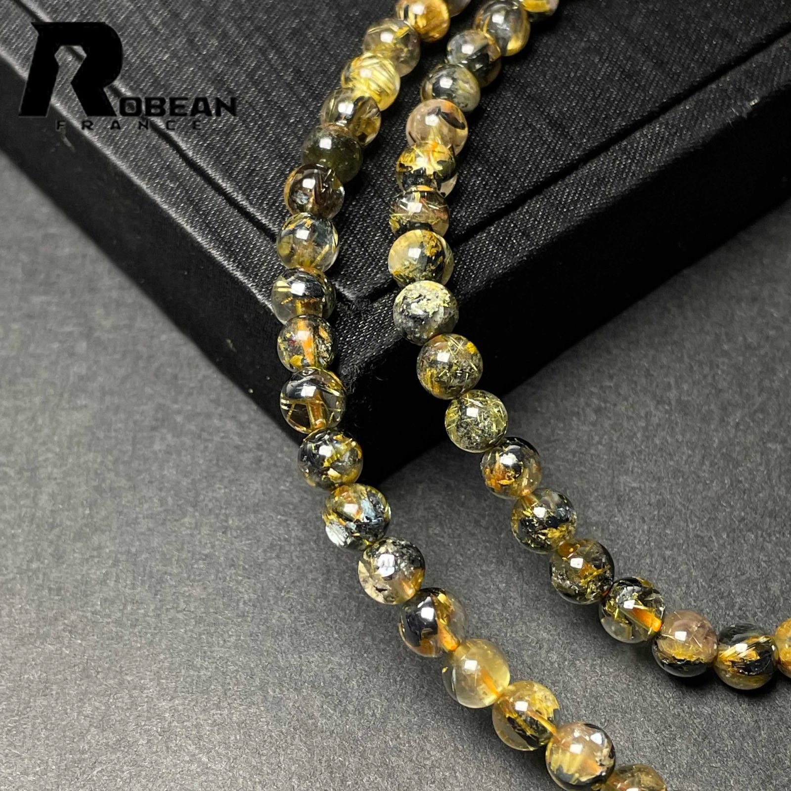 貴重 EU製 定価14万円☆ROBEAN・太陽花タイチンルチル☆黄金針水晶 金