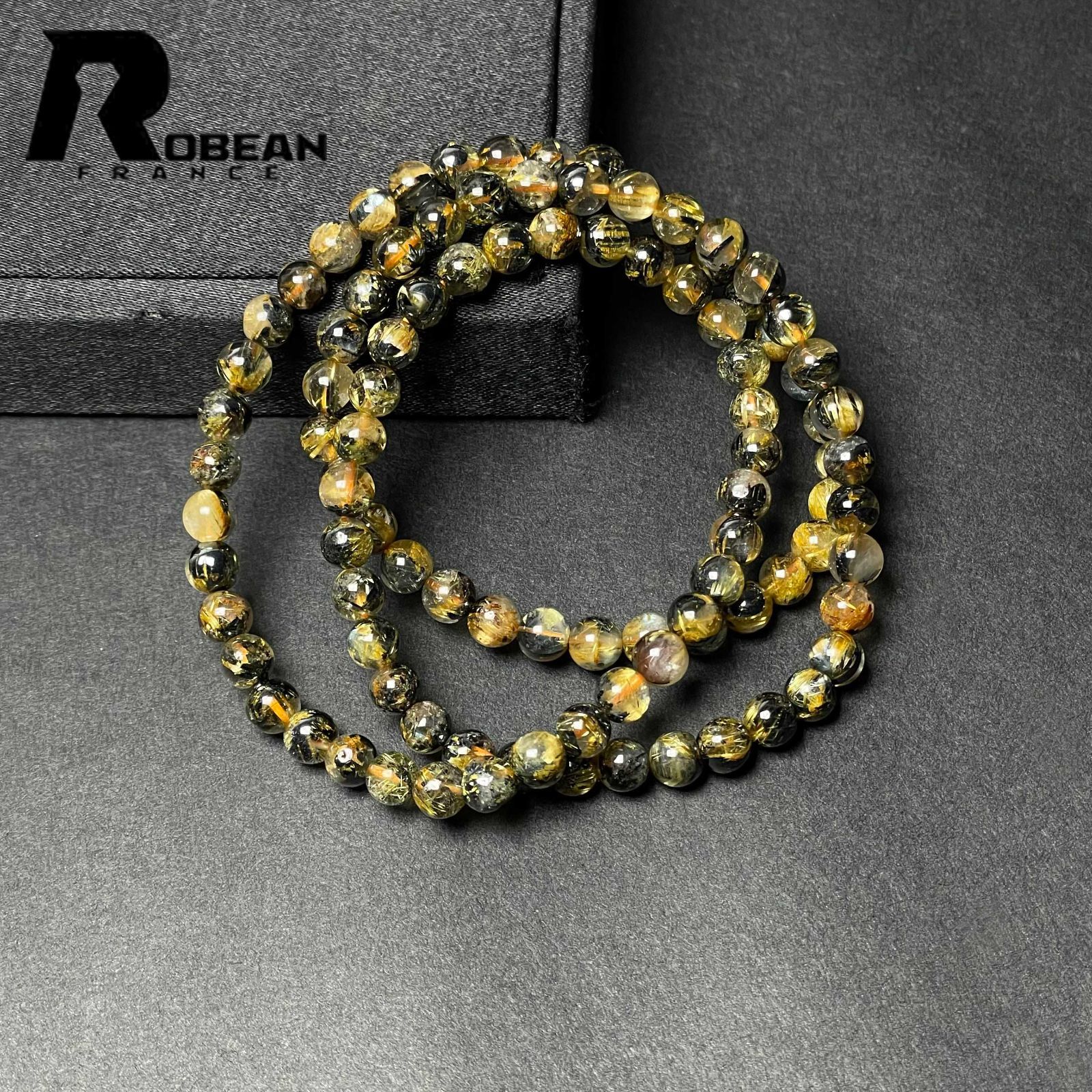 ★特選一連★金運の代表石☆【40cm✴︎ゴールドタイチンルチルさざれ連】❤️ 特選一連金運の代表石【40cm︎ゴールドタイチンルチルさざれ連】️