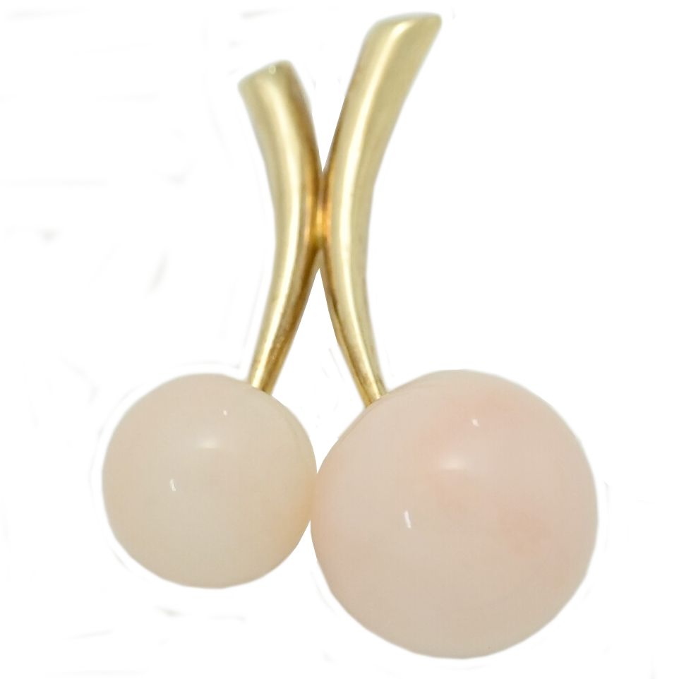 珊瑚 コーラル ペンダントトップ K18YG-2.4g イエローゴールド 翌日配送可 ♀ S レディース 595886