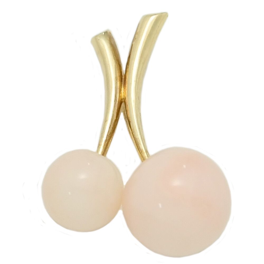 珊瑚 コーラル ペンダントトップ K 18 YG-2.4 g イエローゴールド 翌日配送可 ♀ S レディース 595886