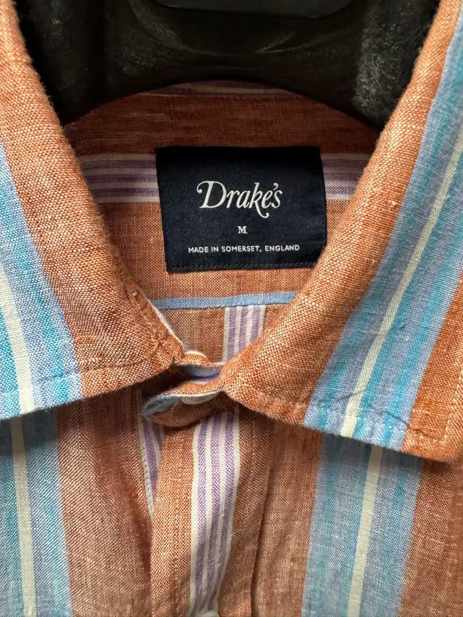 ドレイクス リネンシャツ オレンジ M WWW_SMP1DAWEKUDUS_SCH_ID