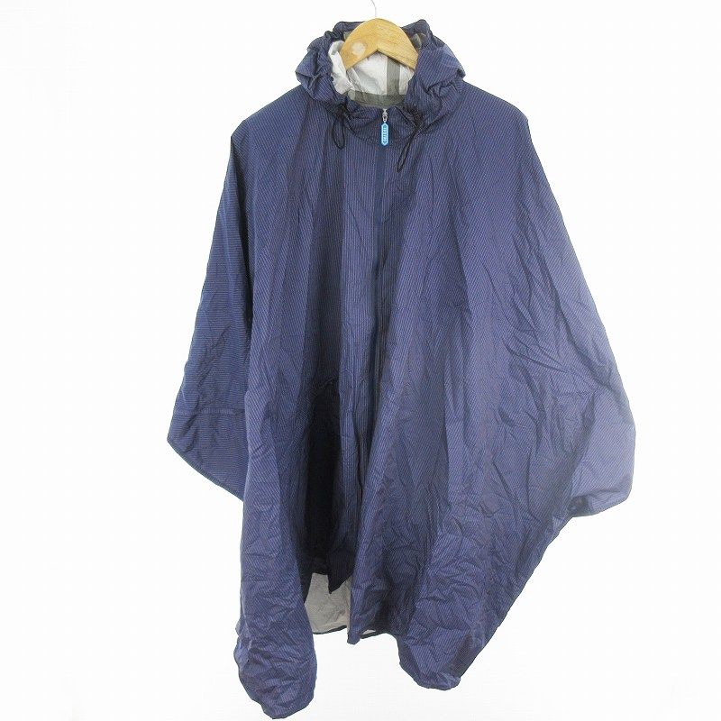 TO-FRO トゥーアンドフロー レインコート ポンチョ 雨具 ストライプ ブルー オレンジ 青