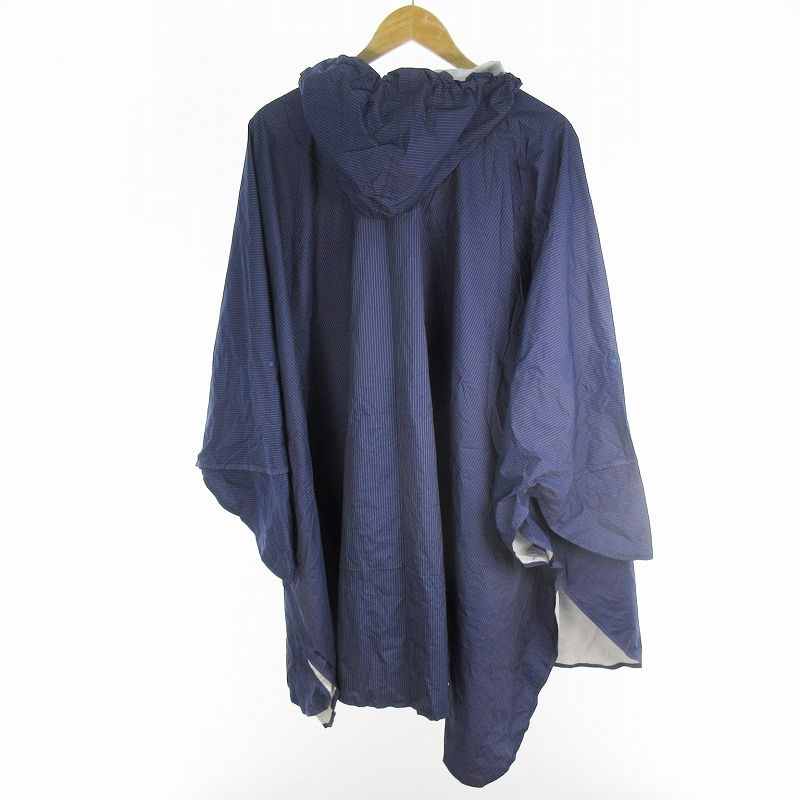 TO-FRO トゥーアンドフロー レインコート ポンチョ 雨具 ストライプ ブルー オレンジ 青