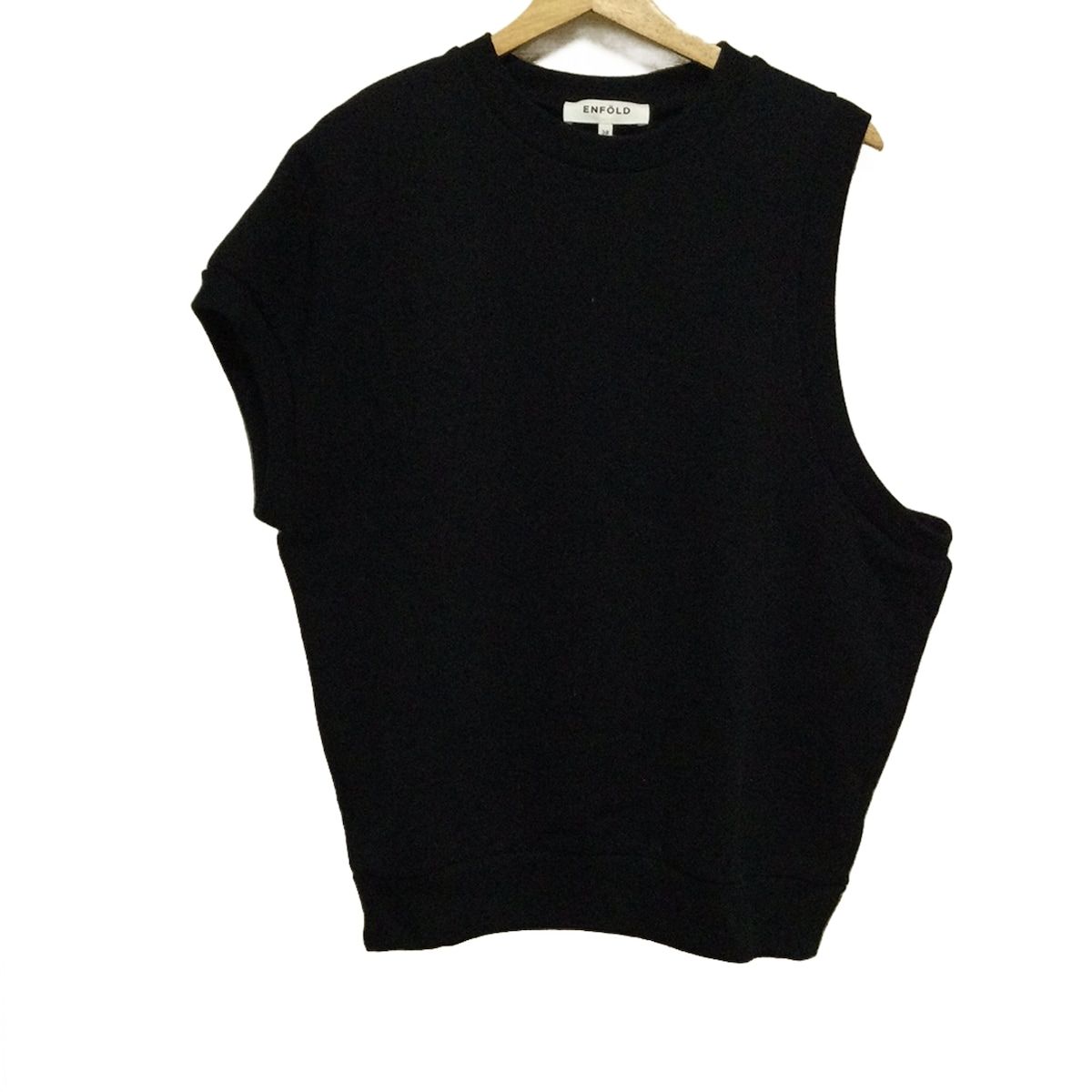 ENFOLD エンフォルド カットソー サイズ38 M レディース - 黒 変形袖
