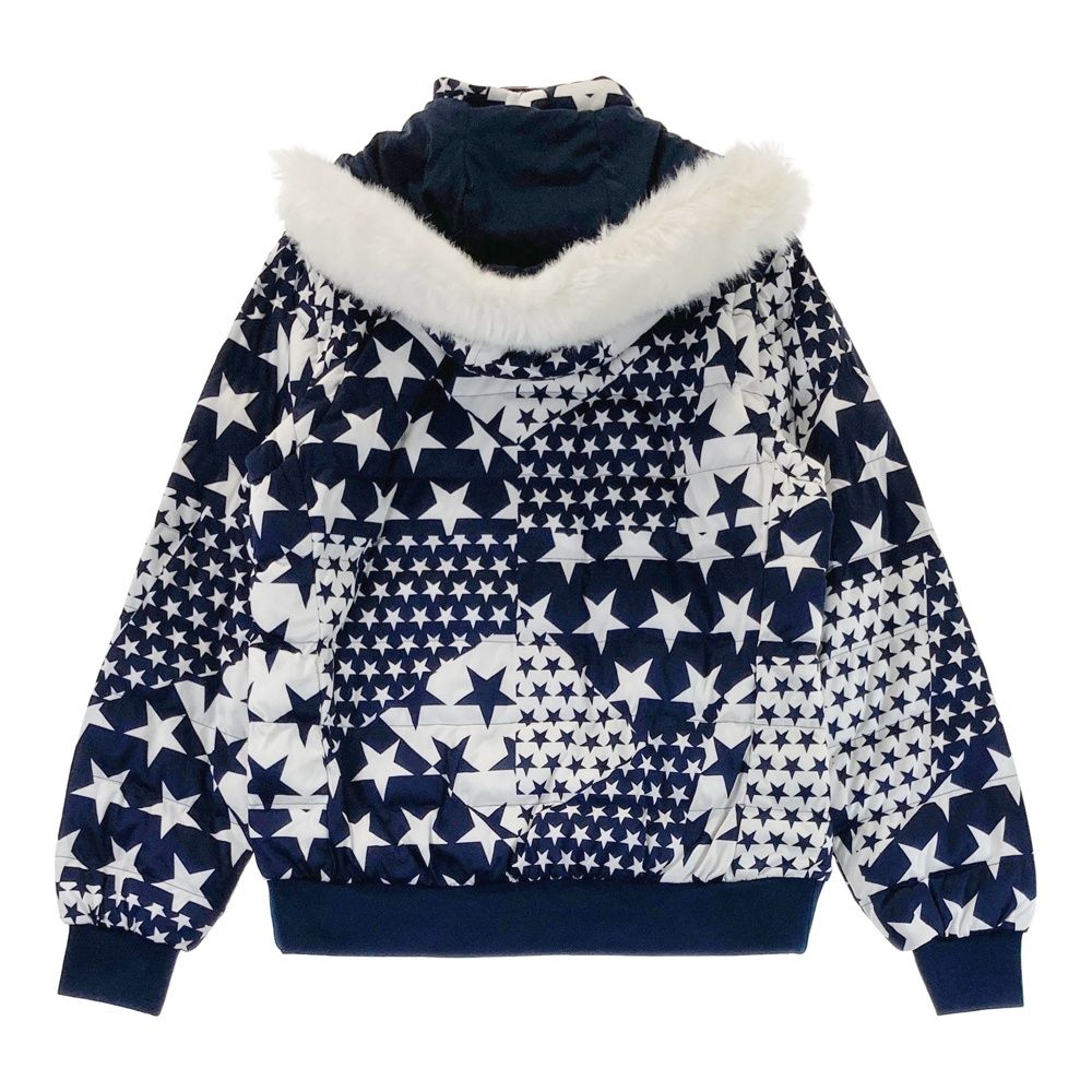 サイズ L キャロウェイ 中綿 ジップジャケット 星 総柄 ネイビー系 ゴルフウェア レディース ストスト