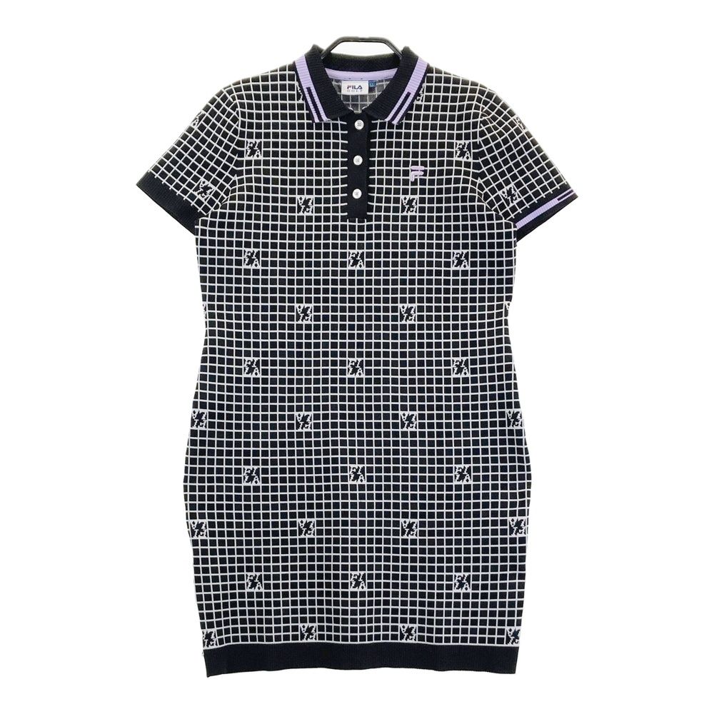 FILA　GOLF　ウェア　ワンピース　ポロシャツ　チェック　半袖　ビビット サイズ：LL FILA GOLF フィラゴルフ SC5DL441 ニット半袖 ポロ
