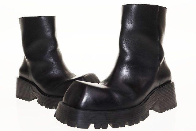 バレンシアガ BALENCIAGA TROOPER BOOT BLACK 27.5cm 678414 レザー