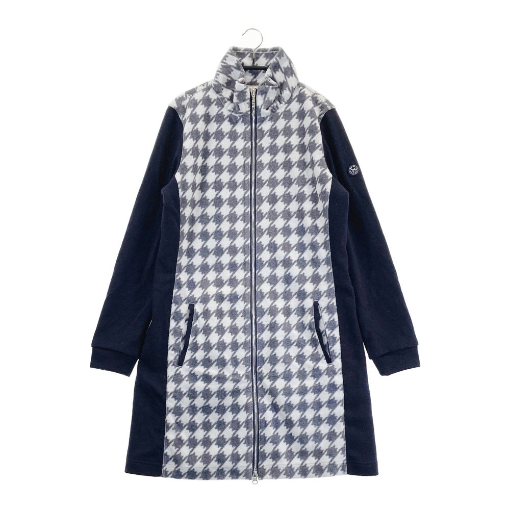サイズ：38 ADABAT アダバット  長袖ジップワンピース 蓄熱 千鳥柄 ネイビー系 [240101554679] ゴルフウェア レディース ストスト