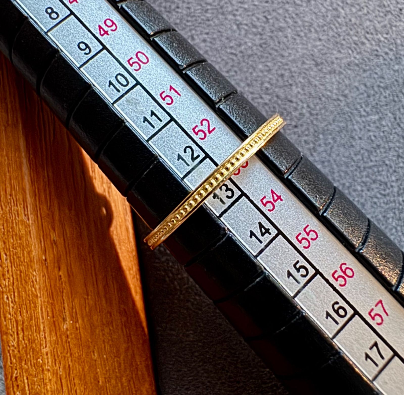 現行品◇ete◇K18YG*13号*ミルグレインリング*エテ*細身