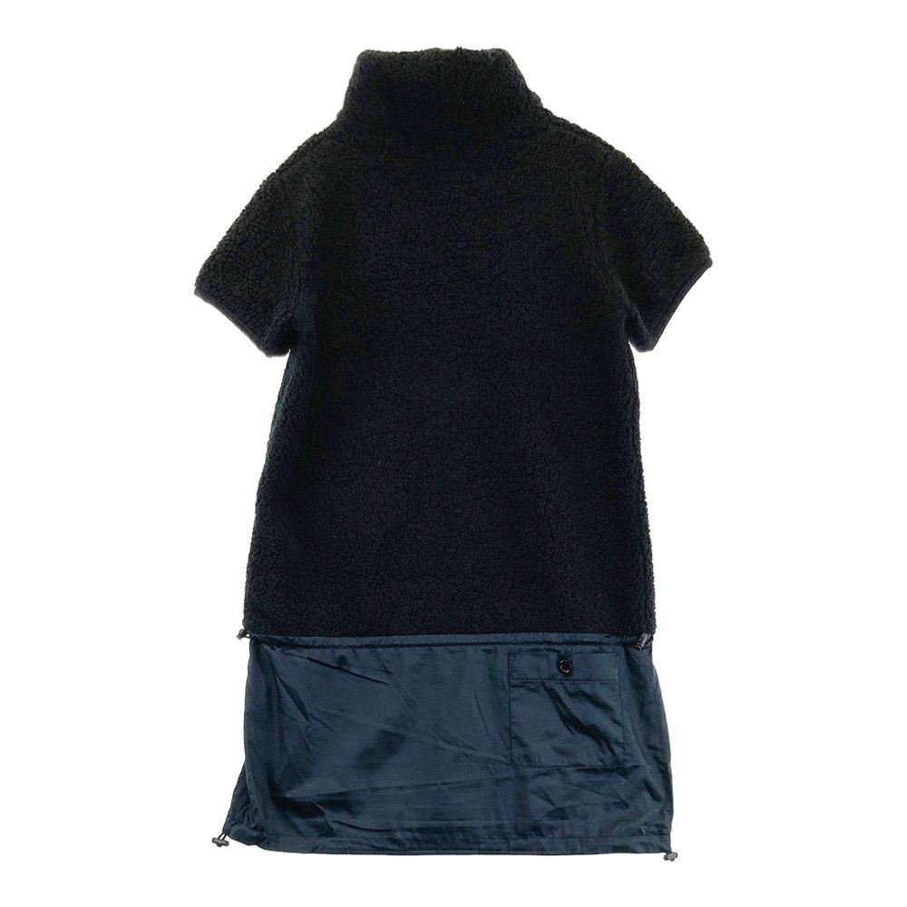 サイズ 36 アルチビオ ボア切替 ハイネック 半袖ワンピース ブラック系 ゴルフウェア レディース ストスト