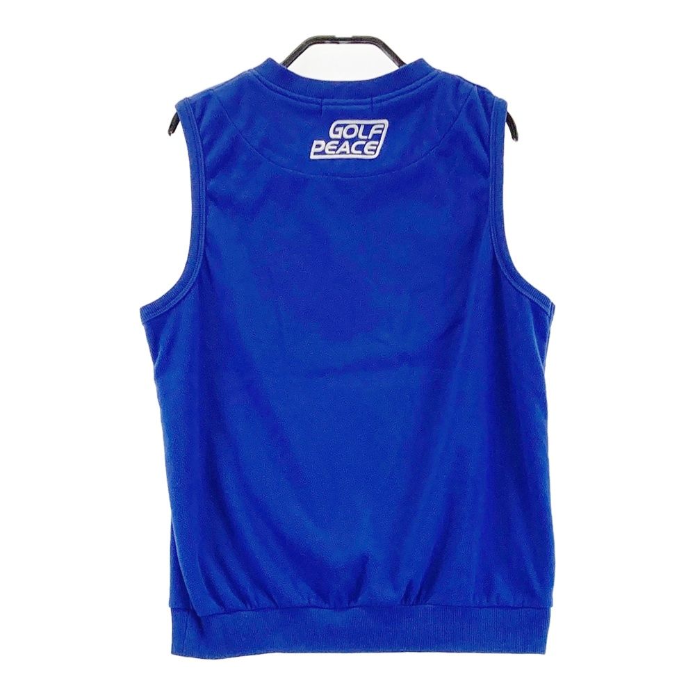 サイズ S ROUGH-SWELL ラフアンドスウェル フリースベスト ワッペン ブルー系 ゴルフウェア レディース ストスト