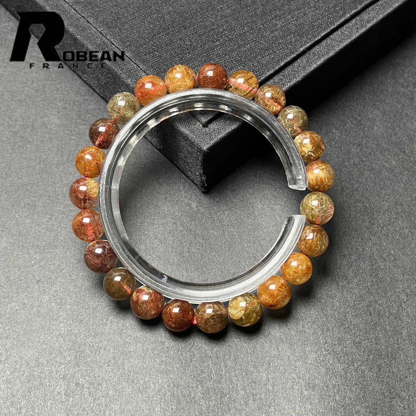 上級 EU製 定価7万円ROBEAN・カラフルブラウンルチルクォーツ