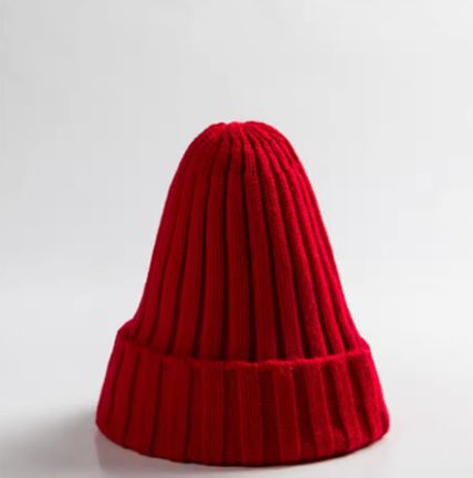 ニットソリッドエッジカール ウール男性と女性の耳保護暖かいフィットフード秋と冬の帽子