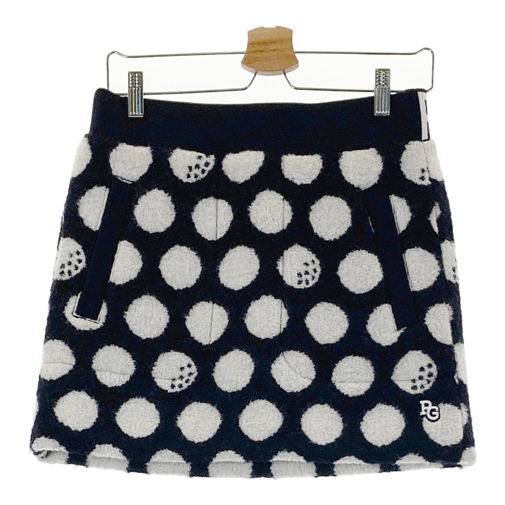 サイズ 1 PEARLY GATES パーリーゲイツ 055-2234118 ウール混 中綿スカート ドット 総柄 ネイビー系 ゴルフウェア レディース ストスト