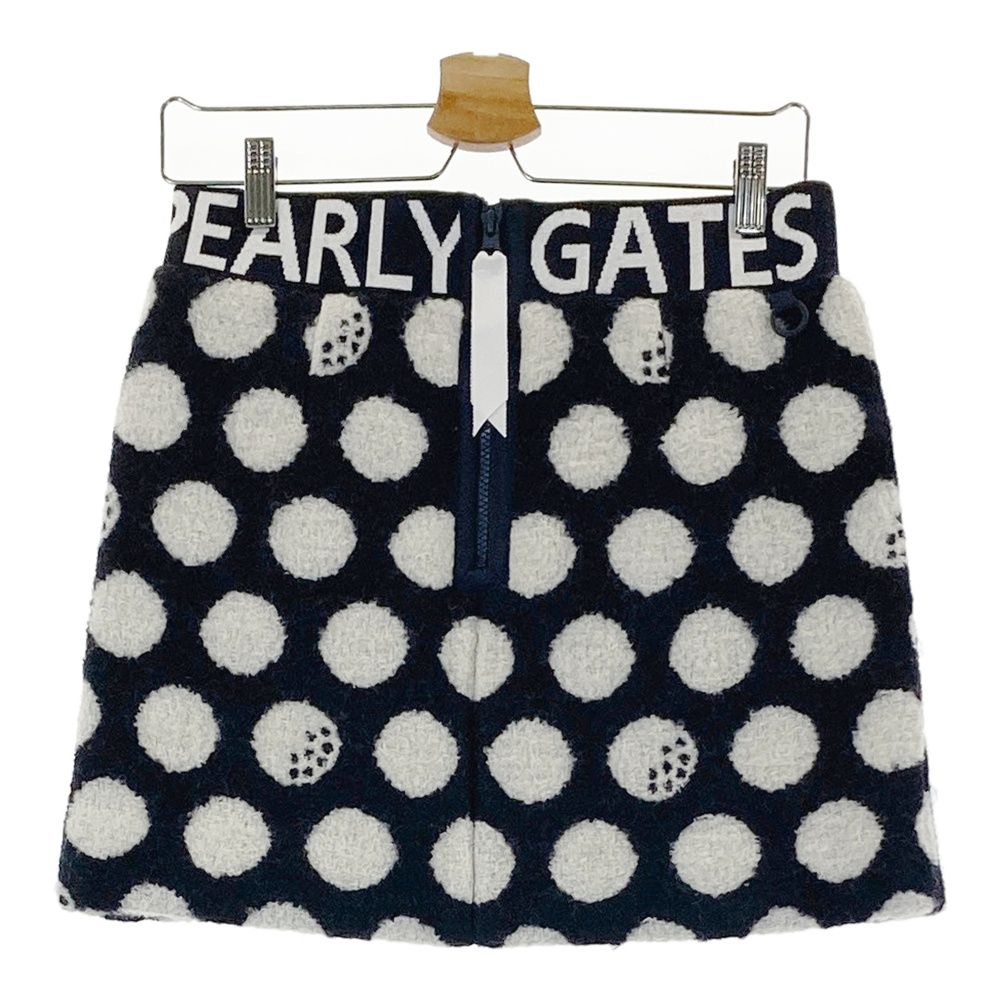 サイズ 1 PEARLY GATES パーリーゲイツ 055-2234118 ウール混 中綿スカート ドット 総柄 ネイビー系 ゴルフウェア レディース ストスト