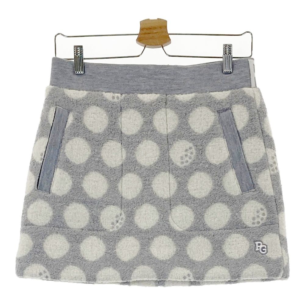 サイズ 1 PEARLY GATES パーリーゲイツ 055-2234118 ウール混 中綿スカート ドット 総柄 グレー系 240101551839 ゴルフウェア レディース ストスト