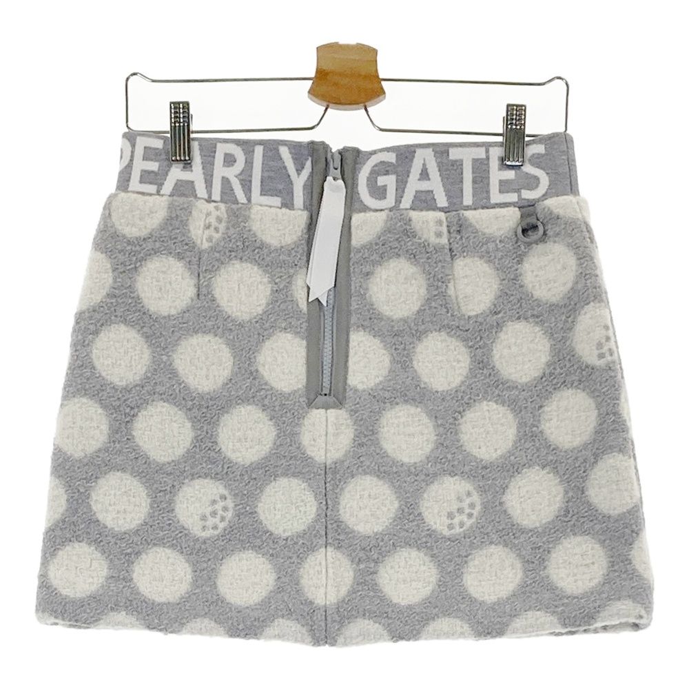 サイズ 1 PEARLY GATES パーリーゲイツ 055-2234118 ウール混 中綿スカート ドット 総柄 グレー系 ゴルフウェア レディース ストスト