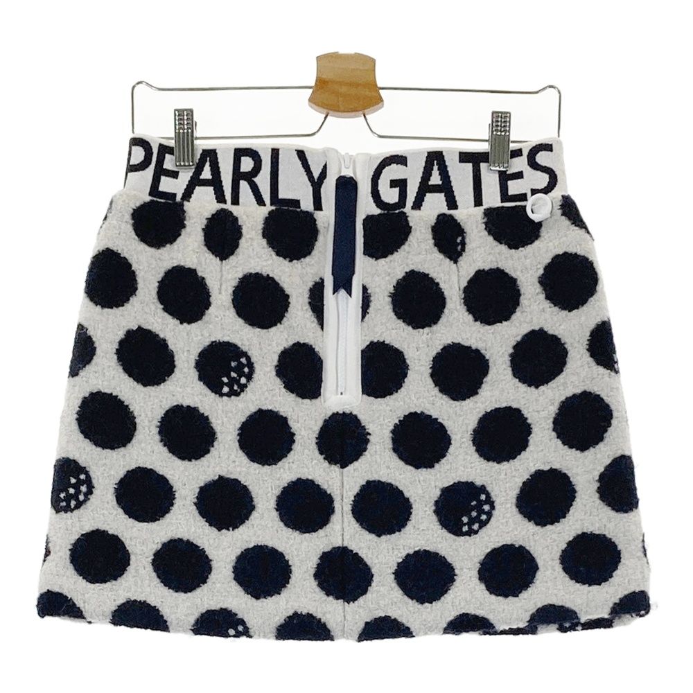 サイズ 1 PEARLY GATES パーリーゲイツ 055 2234118 ウール混 中綿スカート ドット 総柄 ホワイト系 ゴルフウェア レディース ストスト