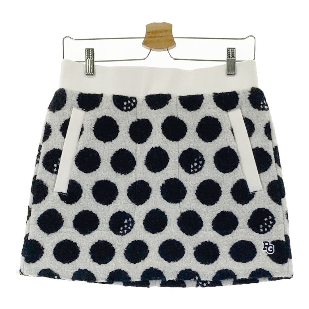 サイズ 1 PEARLY GATES パーリーゲイツ 055-2234118 ウール混 中綿スカート ドット 総柄 ホワイト系 240101551840 ゴルフウェア レディース ストスト