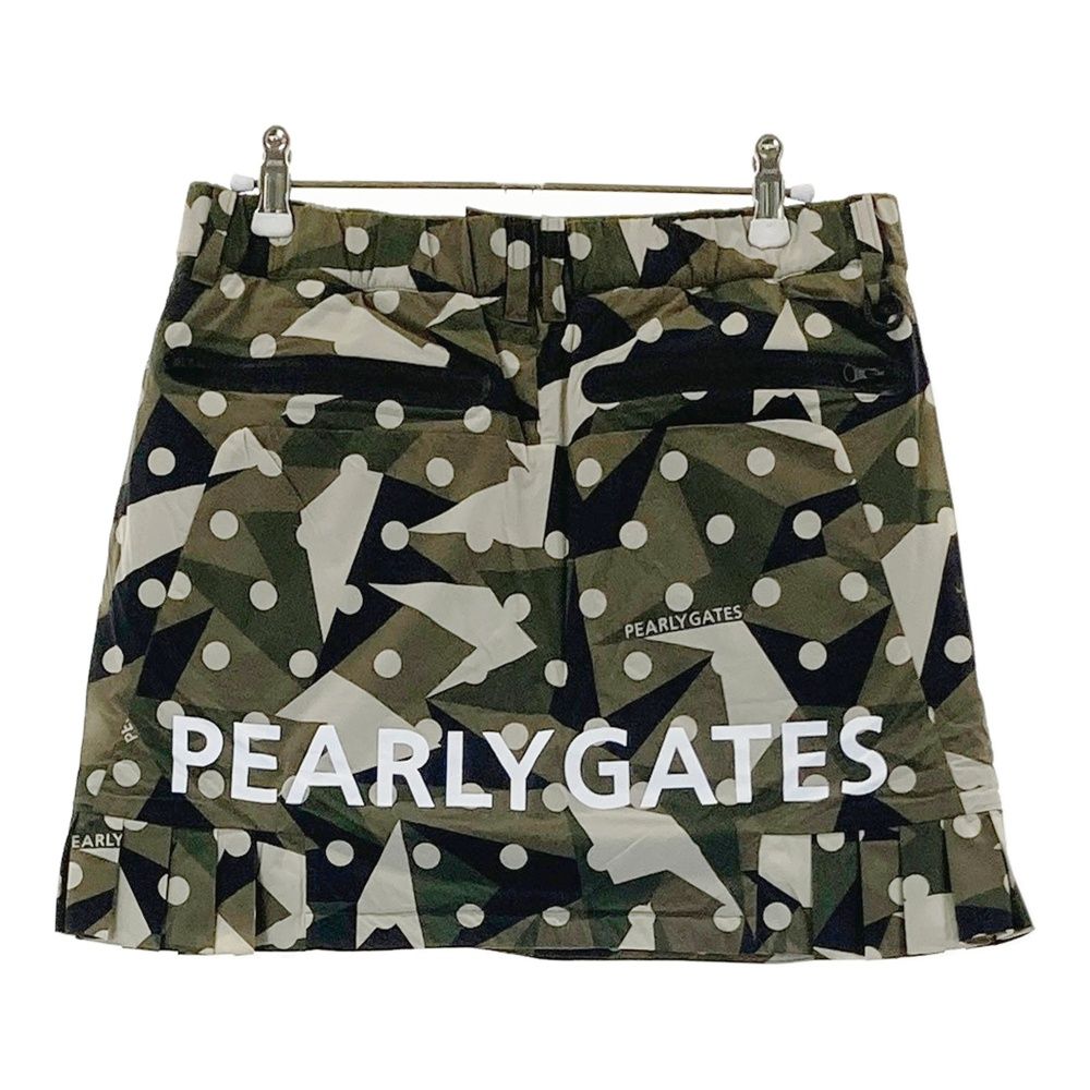サイズ 1 PEARLY GATES パーリーゲイツ 055-2234104 裏起毛 ナイロンスカート ドット カモフラ柄 カーキ系 ゴルフウェア レディース ストスト