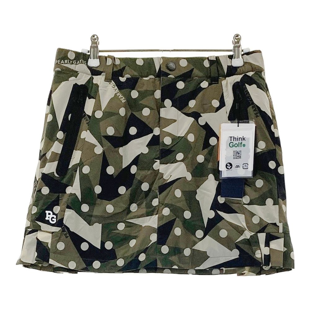 サイズ 1 PEARLY GATES パーリーゲイツ 055-2234104 裏起毛 ナイロンスカート ドット カモフラ柄 カーキ系 240101551841 ゴルフウェア レディース ストスト