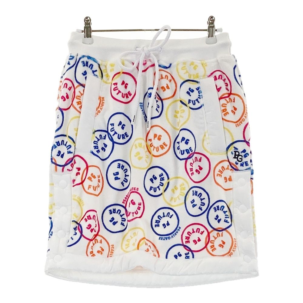 サイズ 1 PEARLY GATES パーリーゲイツ 055-2134014 ベロアボンバー スカート FUTURE NICO ニコちゃん 総柄 ホワイト系 240101551860 ゴルフウェア レディース ストスト