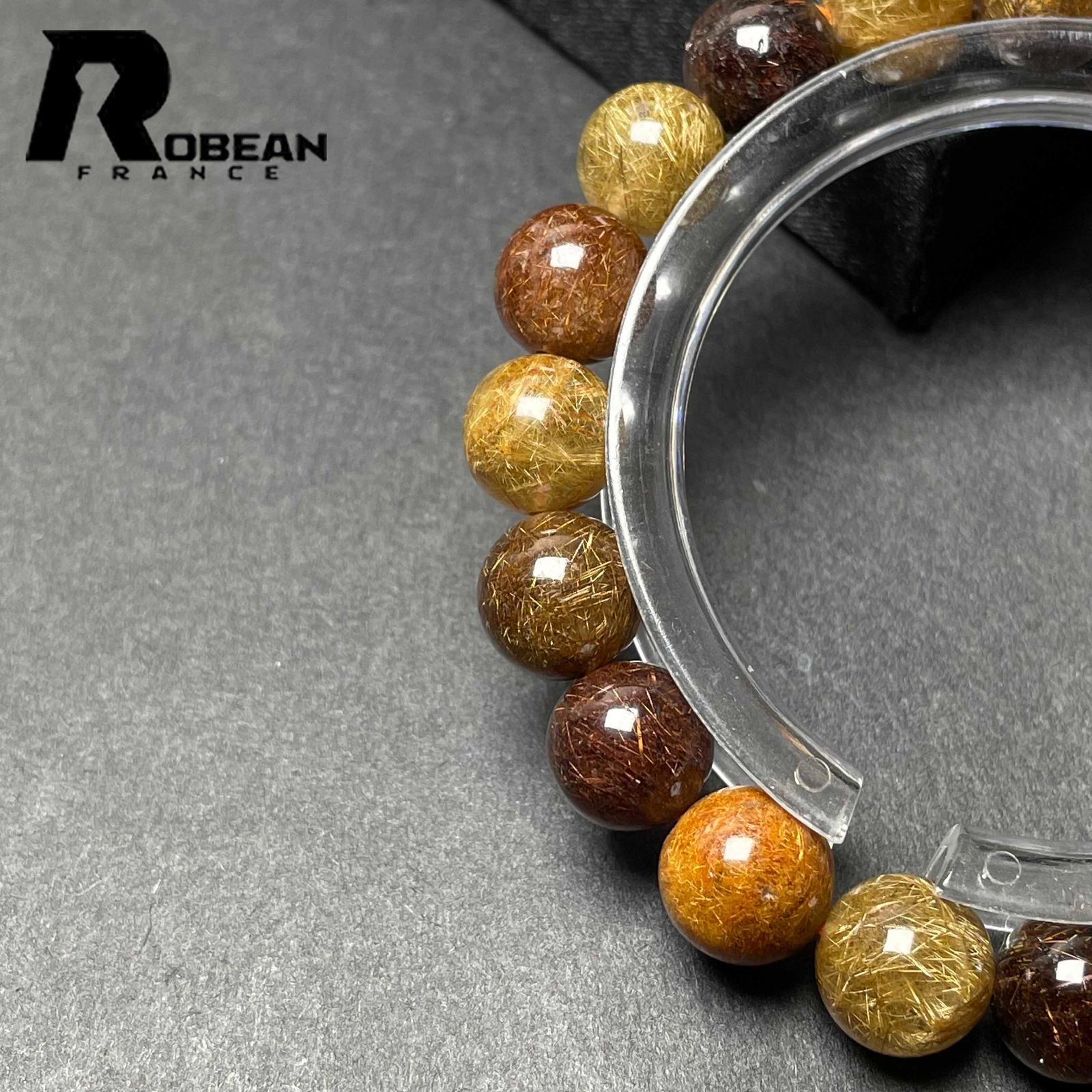 高級 EU製 定価10万円☆ROBEAN・カラフルブラウンルチルクォーツ