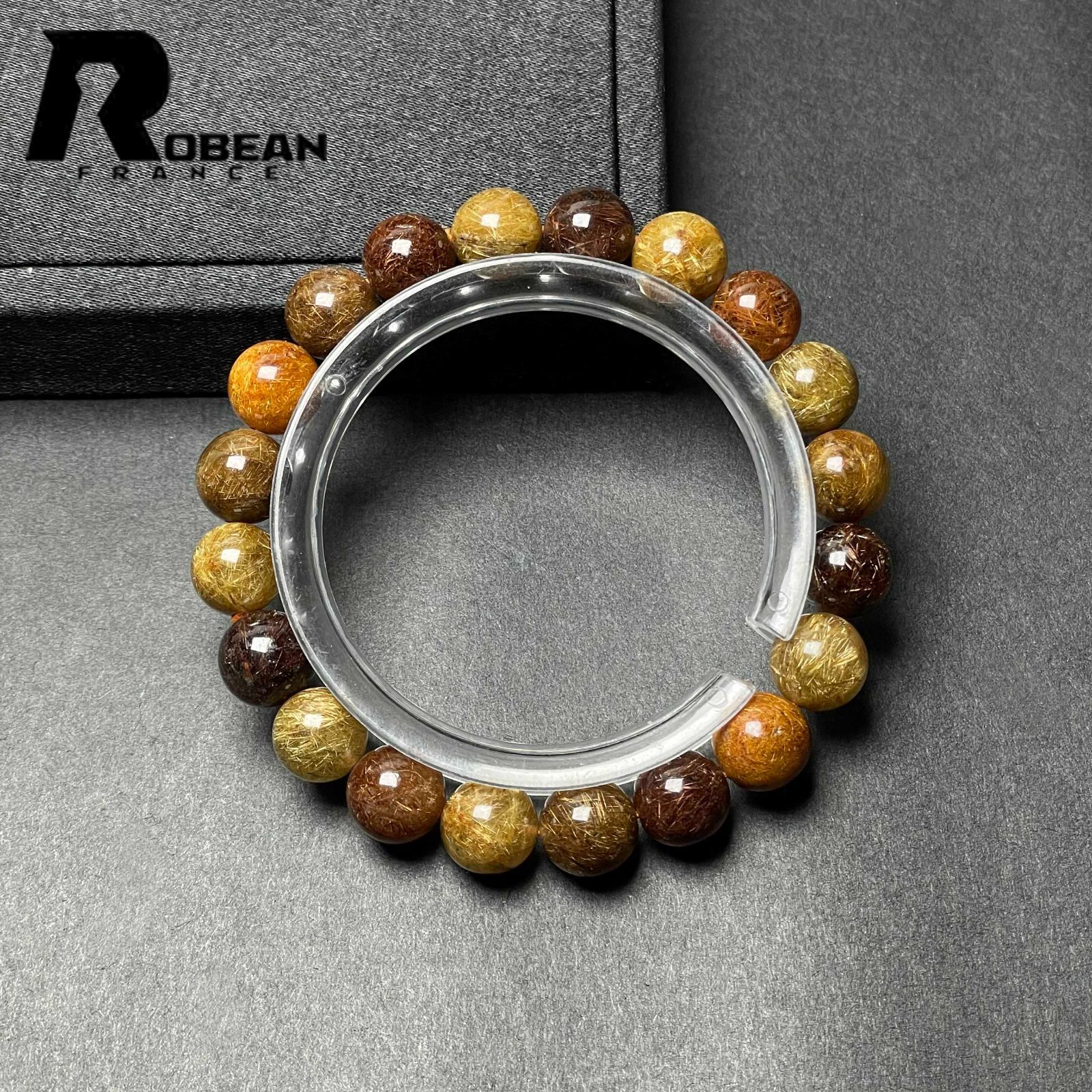 高級 EU製 定価10万円☆ROBEAN・カラフルブラウンルチルクォーツ