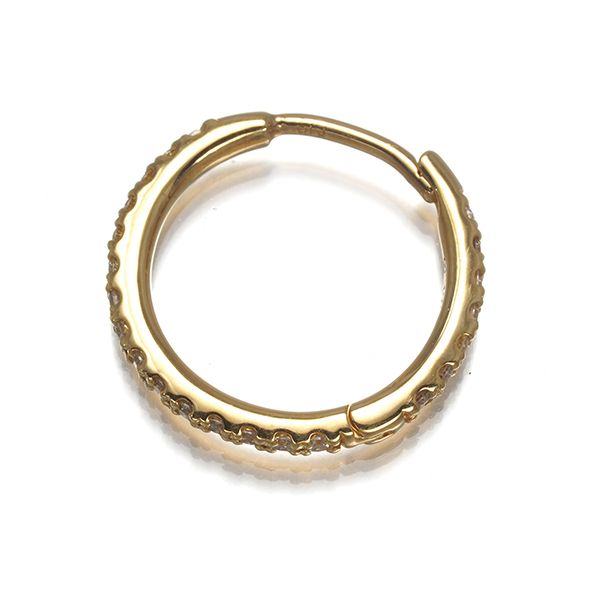 ヒロタカ ピアス ダイヤ ダイヤモンド 0.10ct フープ Lサイズ 片耳