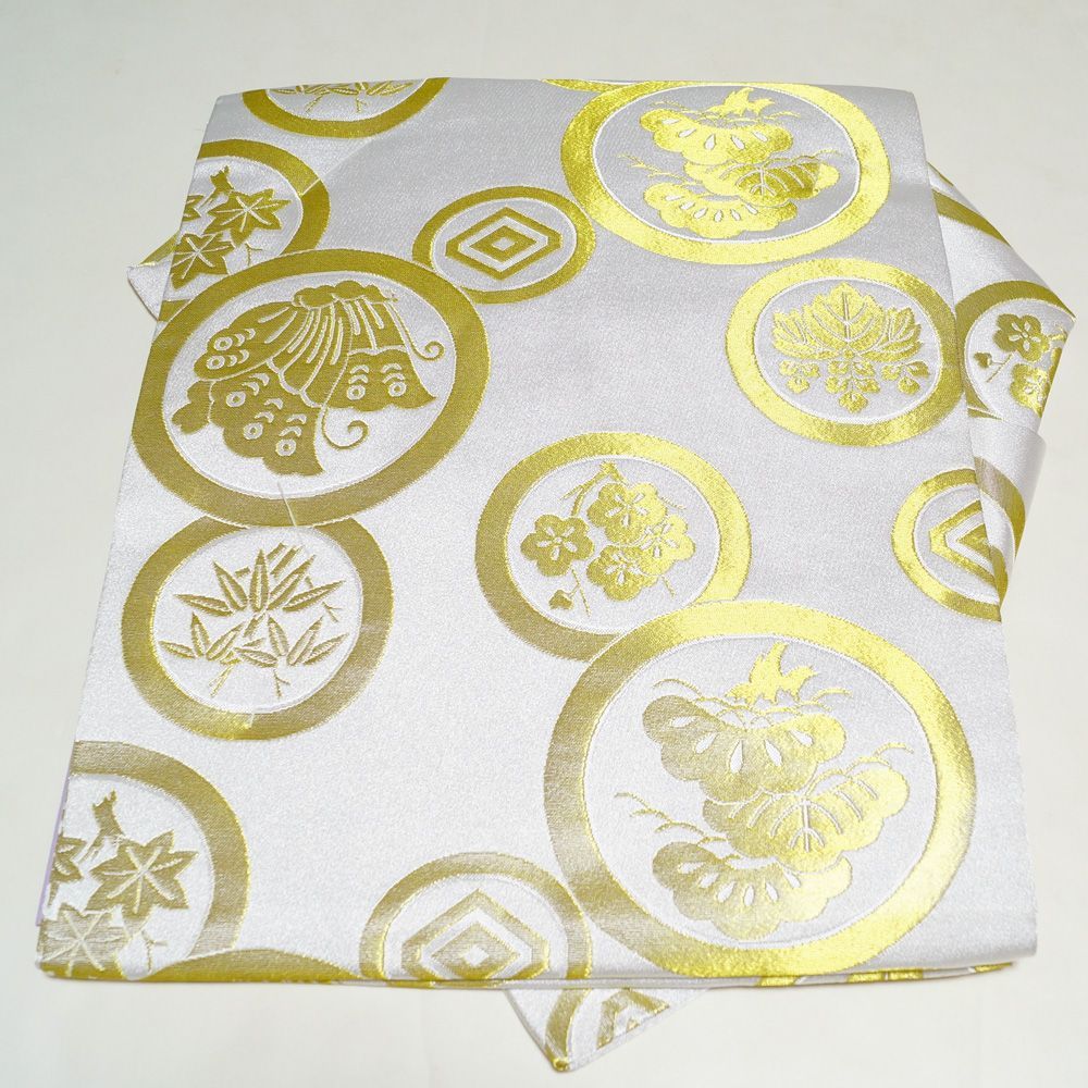 金襴後見帯 踊り用 後見帯 金襴 お太鼓部は小さい結び 丸紋に胡蝶 松 桐 後見結び帯 二部式 作り帯 踊り帯 踊り 帯 着物 踊り着物 リサイクル着物 舞踊 踊り用帯 衣裳 日本舞踊 新舞踊 演劇 舞台 衣装