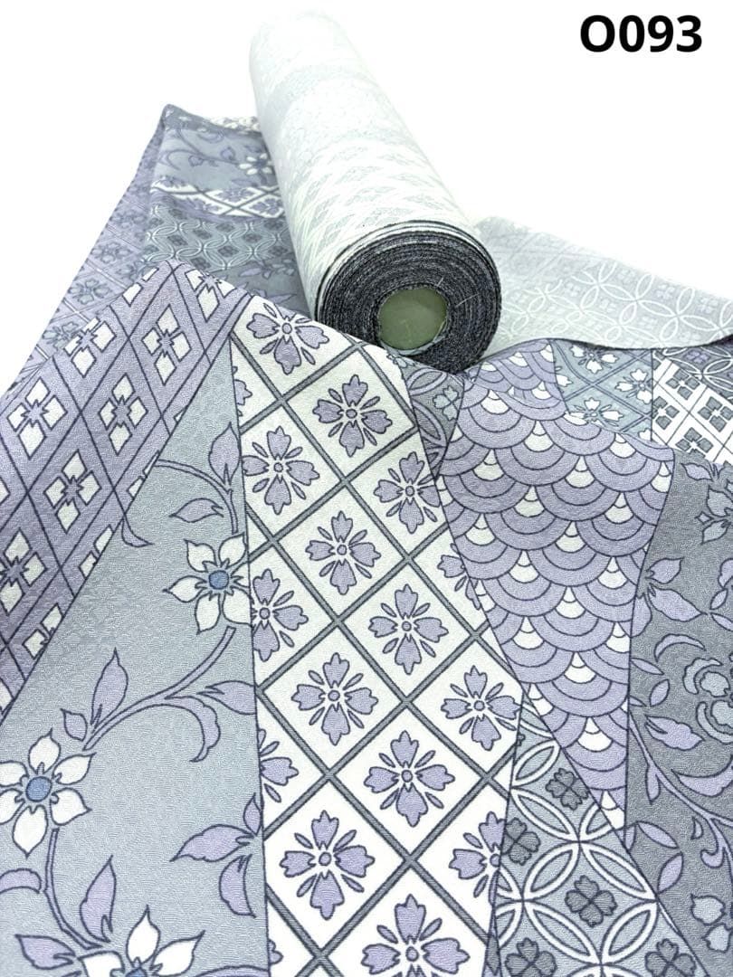 小紋 紋意匠 丹後ちりめん 青海波 七宝 唐草 花菱形 反物 正絹 O 093