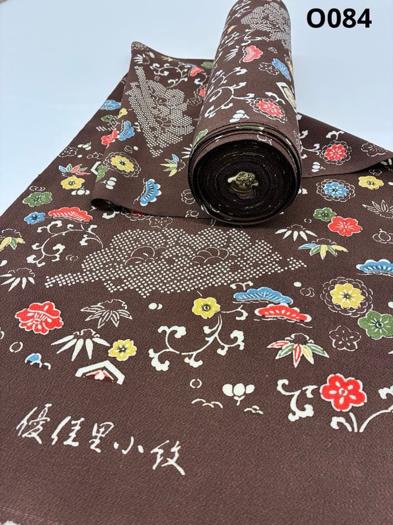 工芸着物野口製 優佳里小紋 鬼しぼりちりめん 浜ちりめん 反物 正絹 O 084