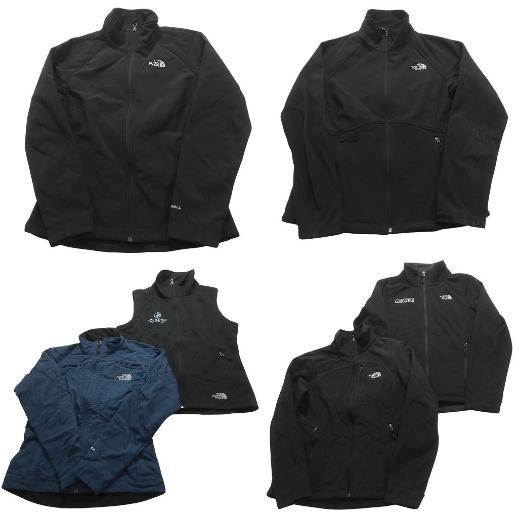 古着卸 ノースフェイス ソフトシェル ジャケット 6枚セット レディース M 企業 ベスト ブラック 古着 NC5697