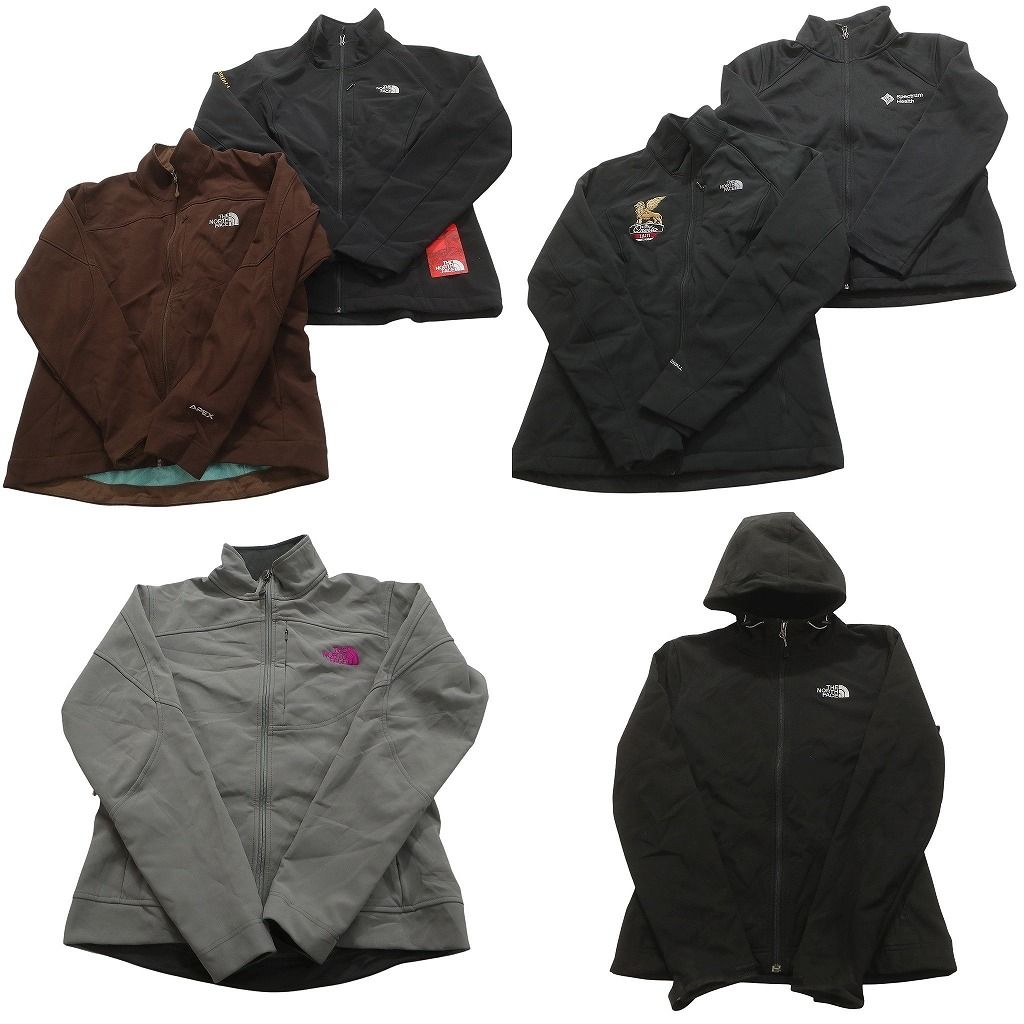 古着卸 ノースフェイス ソフトシェル ジャケット 6枚セット レディース M L フーディー 古着 NC5695