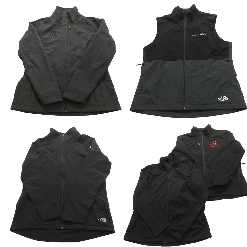 古着卸 ノースフェイス ソフトシェル ジャケット 5枚セット レディース XL 2XL 企業 ベスト ブラック 古着 NC5694