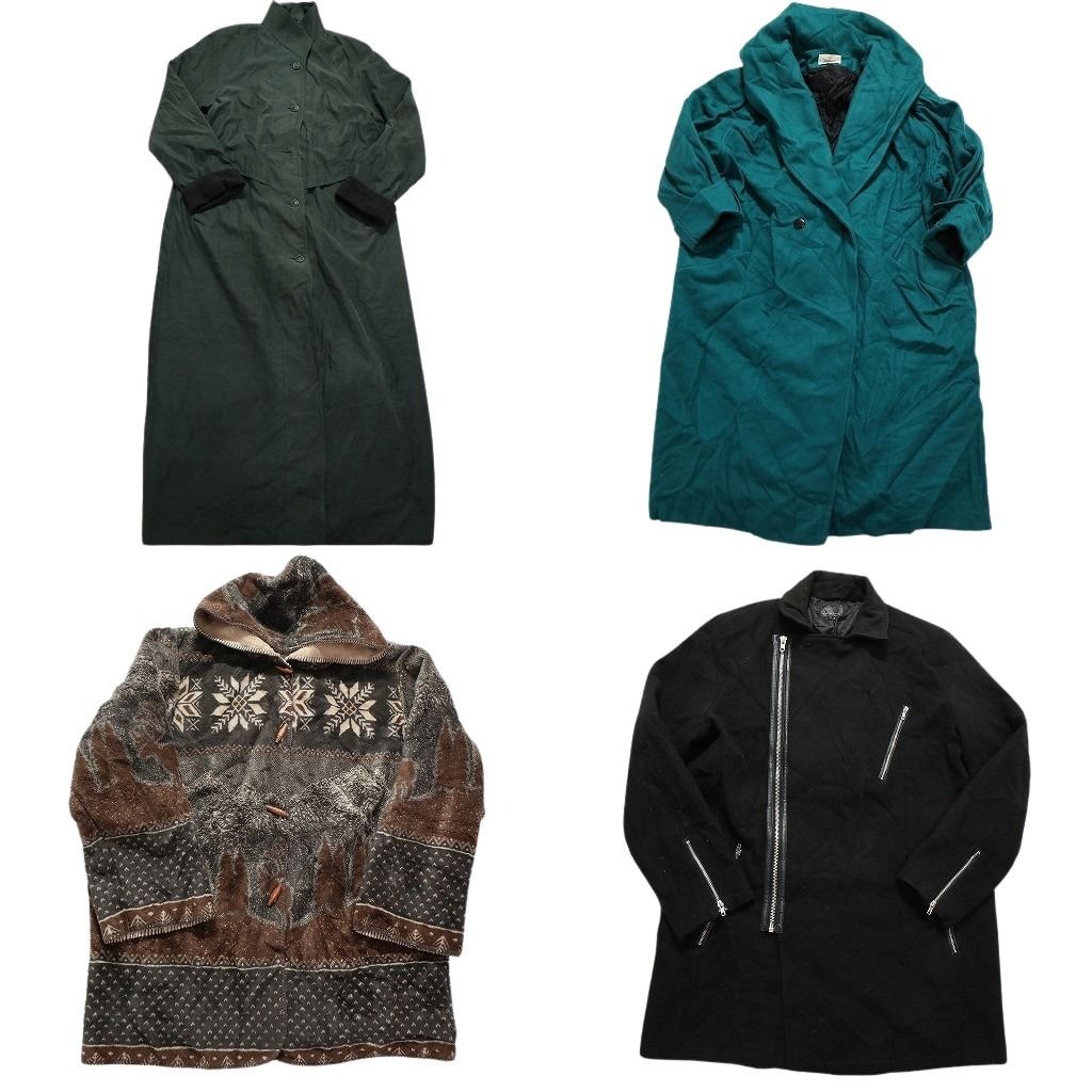 古着卸 コート MIX 4枚セット レディース ノルディック柄 トグルボタン ロングコート 古着 NC5778