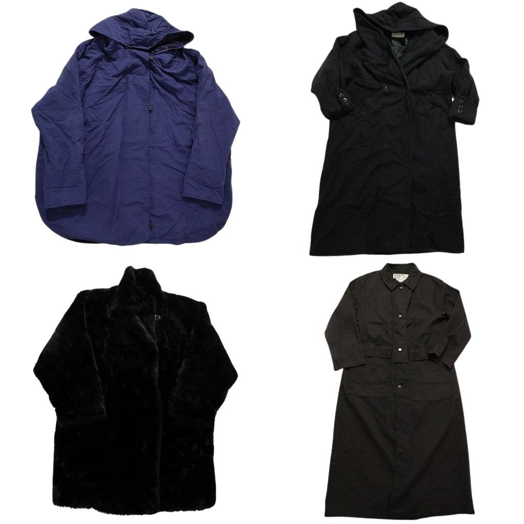 古着卸 コート MIX セット レディース ロングコート フード ベロア 襟付き 古着 NC 5776